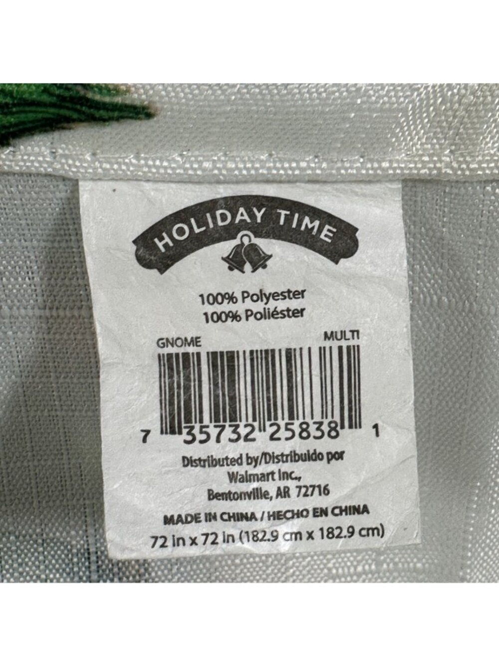 HOLIDAY TIME Christmas Gnome Fabric Shower Curtain Woodland Animals 72x72” - Picture 5 of 5